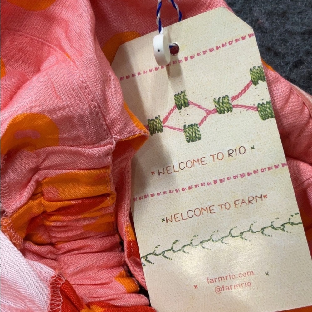 Farm Rio strapless pink and orange starfish dress - Picture 5 of 6